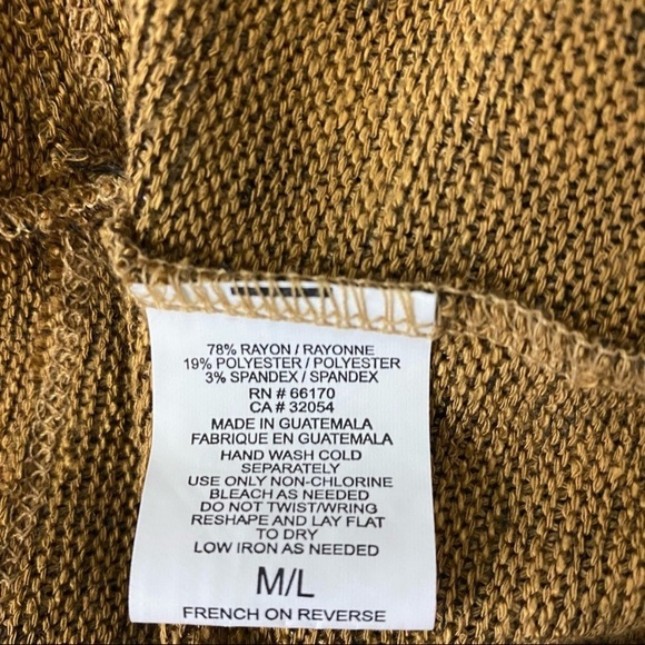 We The‎ Free Medium Top Knit Tan Brown Striped Burnout Short Sleeve - Picture 8 of 8